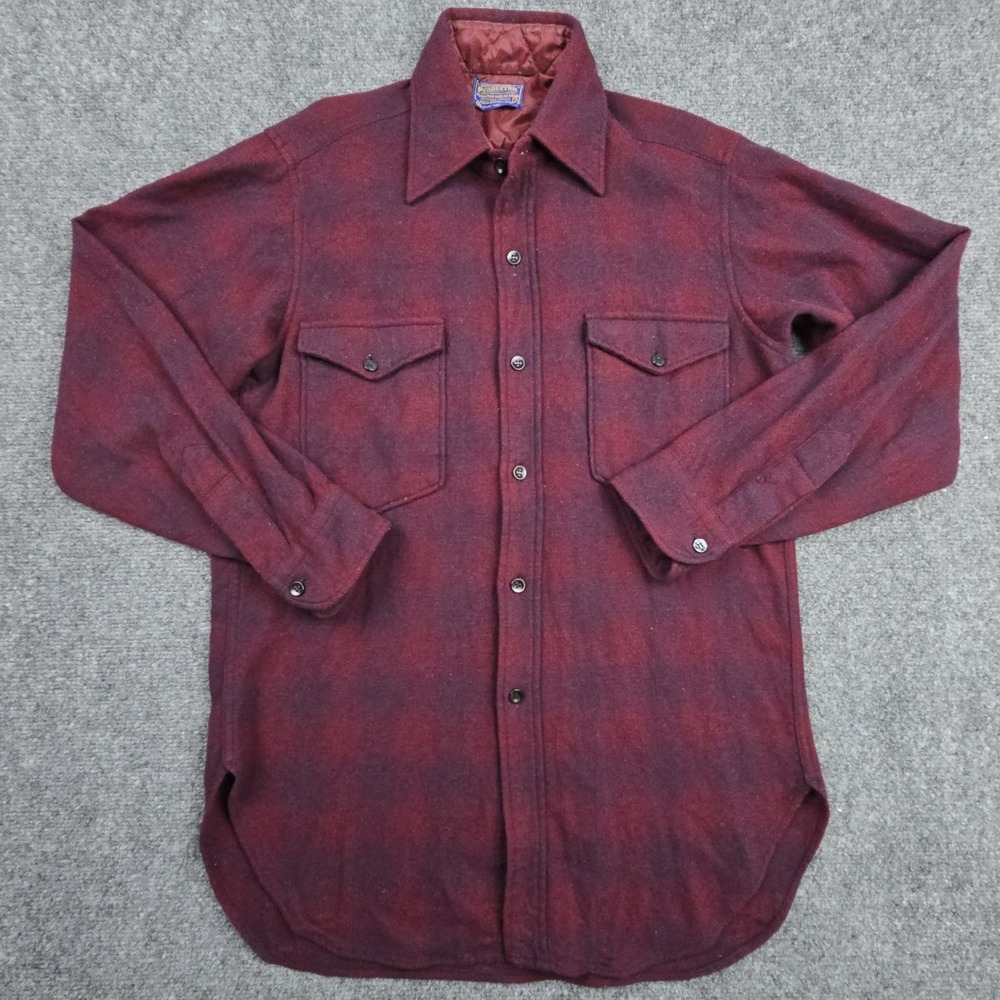 Pendleton Vintage Wool Shirt Mens Medium USA‎ Button Front Lined